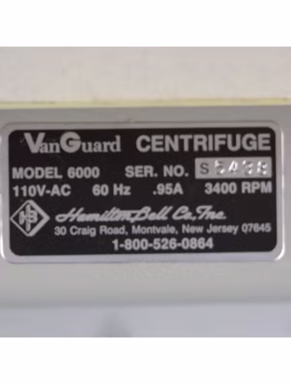 SmithKline Beecham Clinical Laboratories Vanguard V6000 Centrifuge