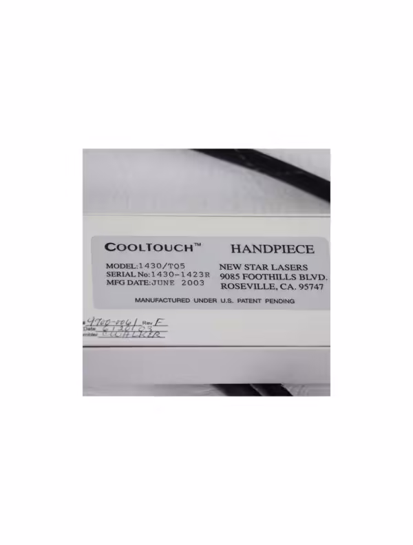2003 NewStar CoolTouch TQ5 Handpiece Nd YAG Laser HP 9700-0061