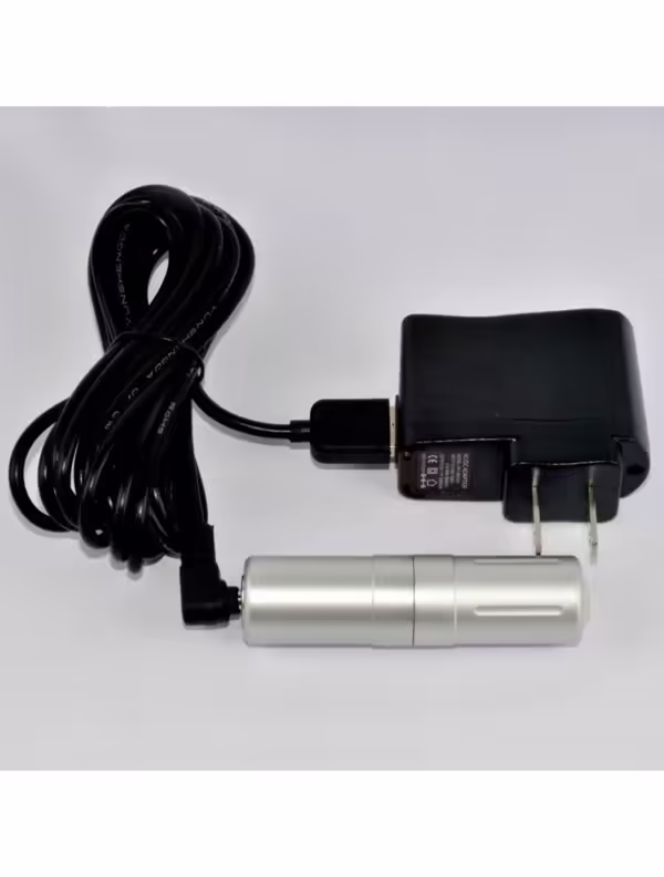 SkinStylus Microneedling Silver Pen & Battery & Charger Set 4-Pin Contact Type