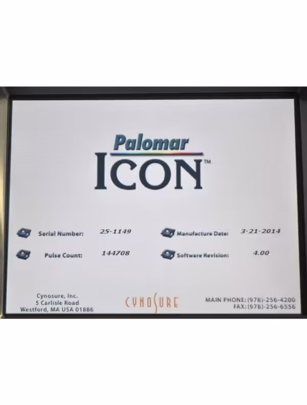 Palomar Cynosure ICON Cosmetic IPL Laser w/3 IPL Handpieces & 1 1540 HP - (2014)