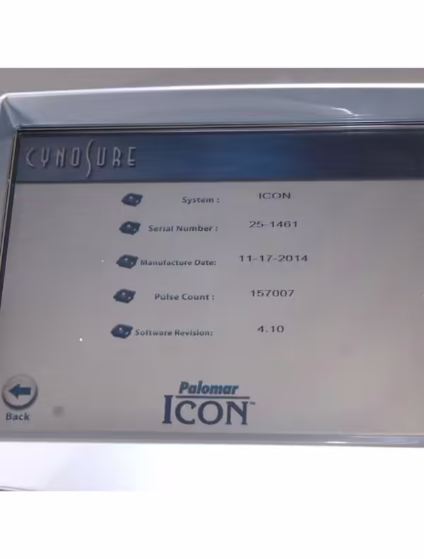 2014 Cynosure Palomar Icon IPL Laser Hair Removal Pigmented Lesions MaxR MaxYs
